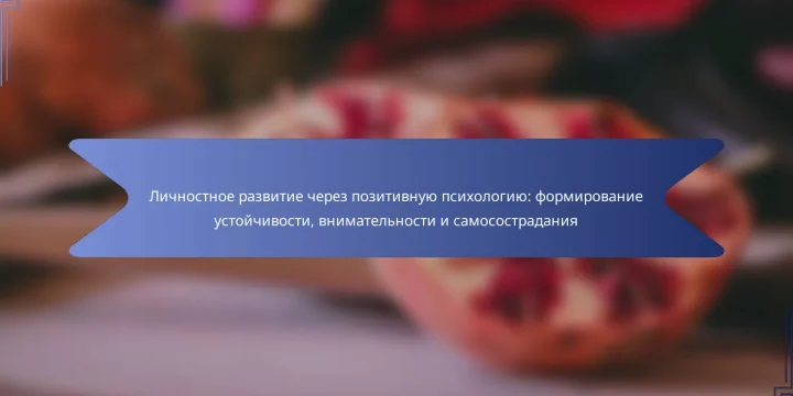 Личностное развитие через позитивную психологию: формирование устойчивости, внимательности и самосострадания