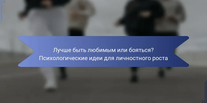 Лучше быть любимым или бояться? Психологические идеи для личностного роста