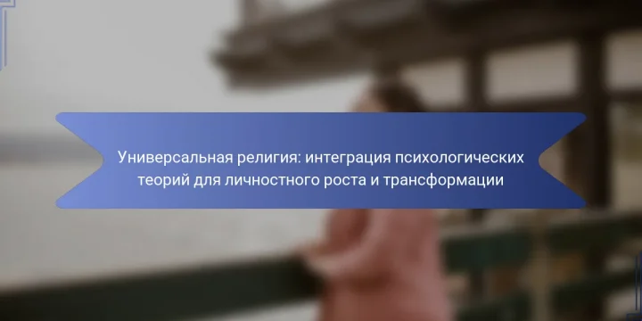 Универсальная религия: интеграция психологических теорий для личностного роста и трансформации