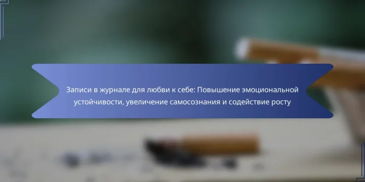 Записи в журнале для любви к себе: Повышение эмоциональной устойчивости, увеличение самосознания и содействие росту