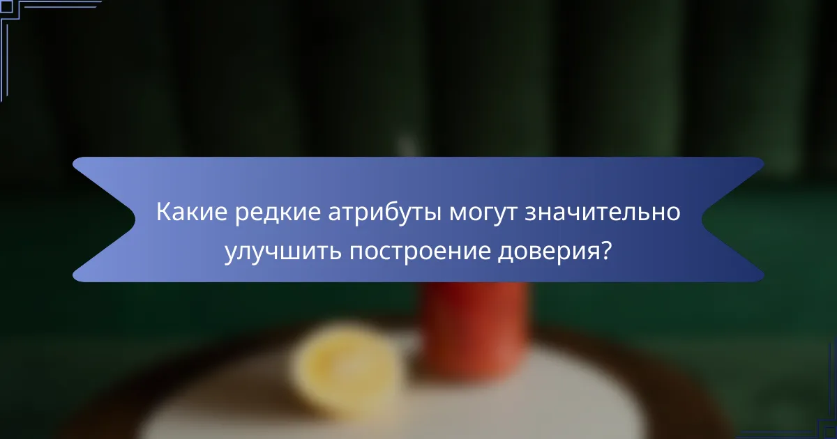 Какие редкие атрибуты могут значительно улучшить построение доверия?