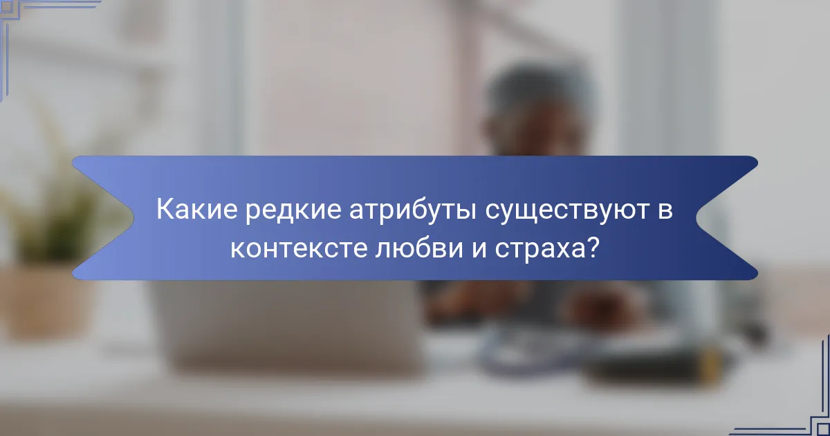 Какие редкие атрибуты существуют в контексте любви и страха?