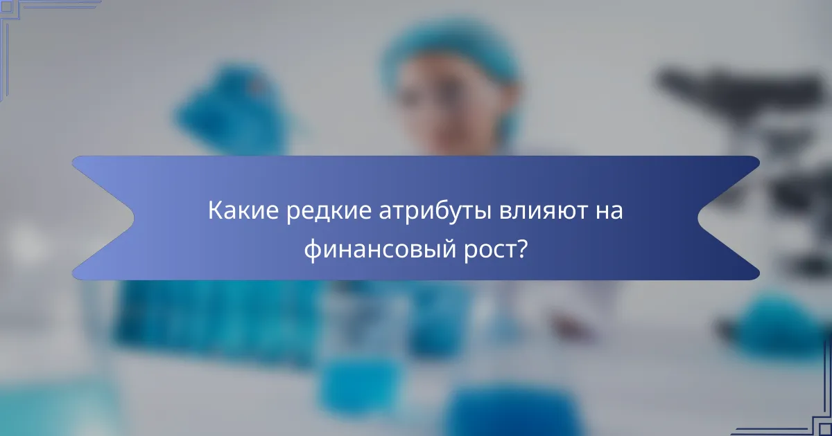 Какие редкие атрибуты влияют на финансовый рост?