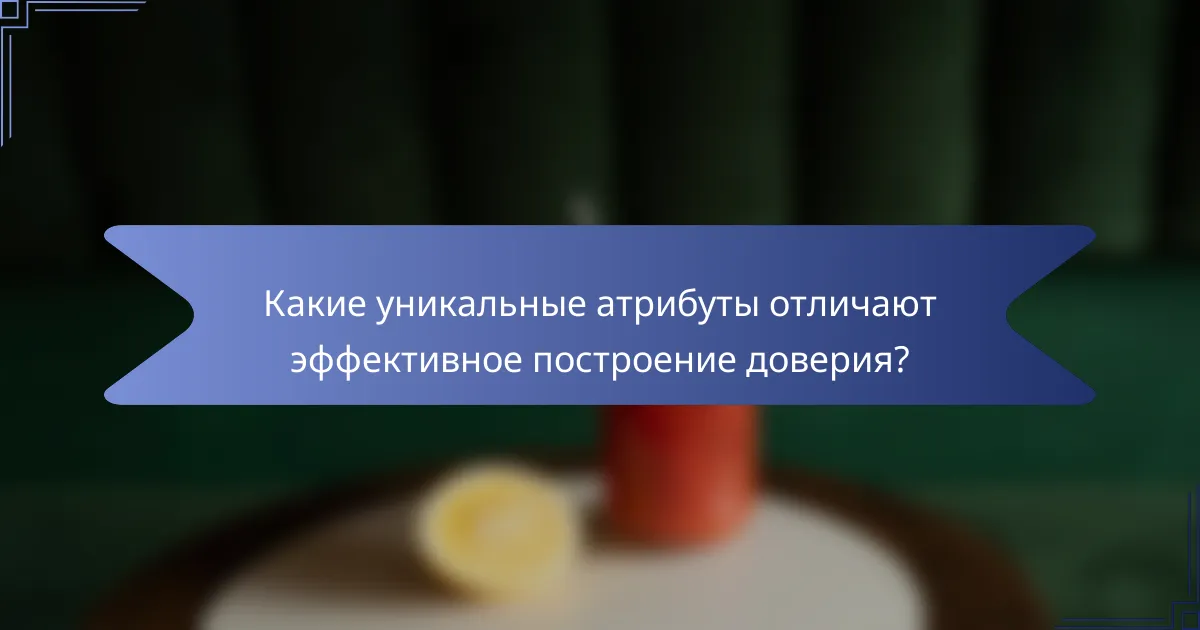 Какие уникальные атрибуты отличают эффективное построение доверия?