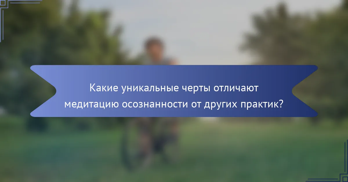 Какие уникальные черты отличают медитацию осознанности от других практик?