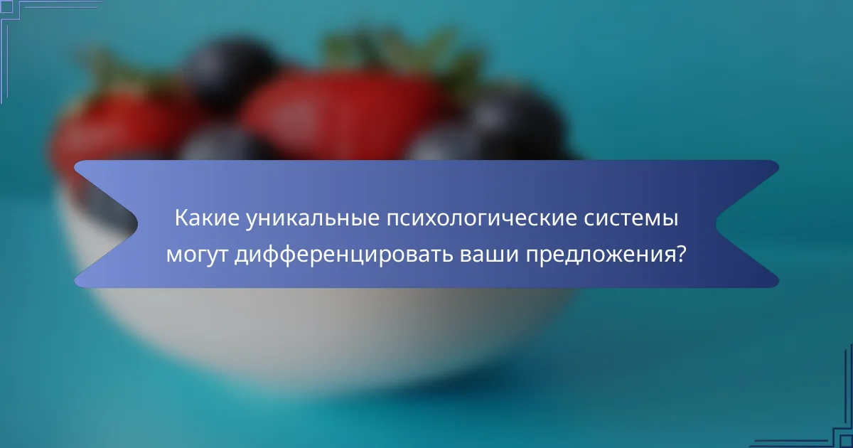 Какие уникальные психологические системы могут дифференцировать ваши предложения?