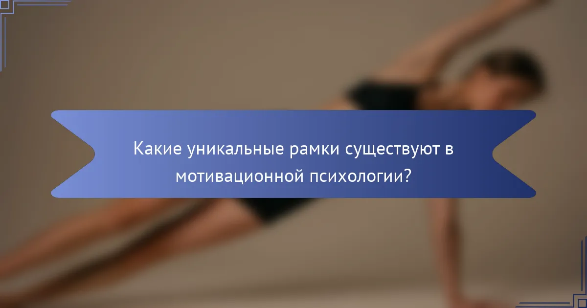 Какие уникальные рамки существуют в мотивационной психологии?