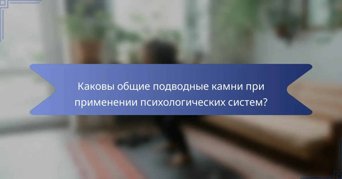 Каковы общие подводные камни при применении психологических систем?