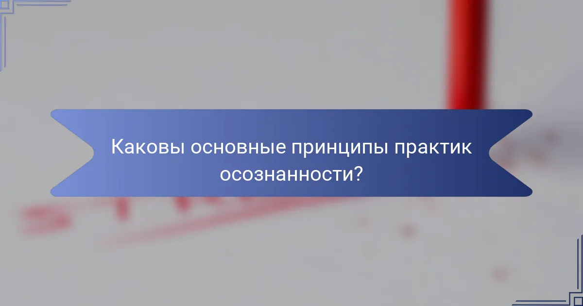 Каковы основные принципы практик осознанности?