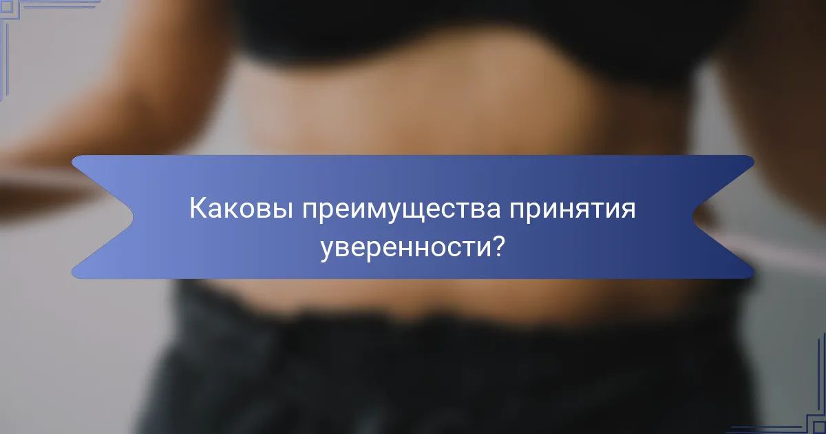 Каковы преимущества принятия уверенности?