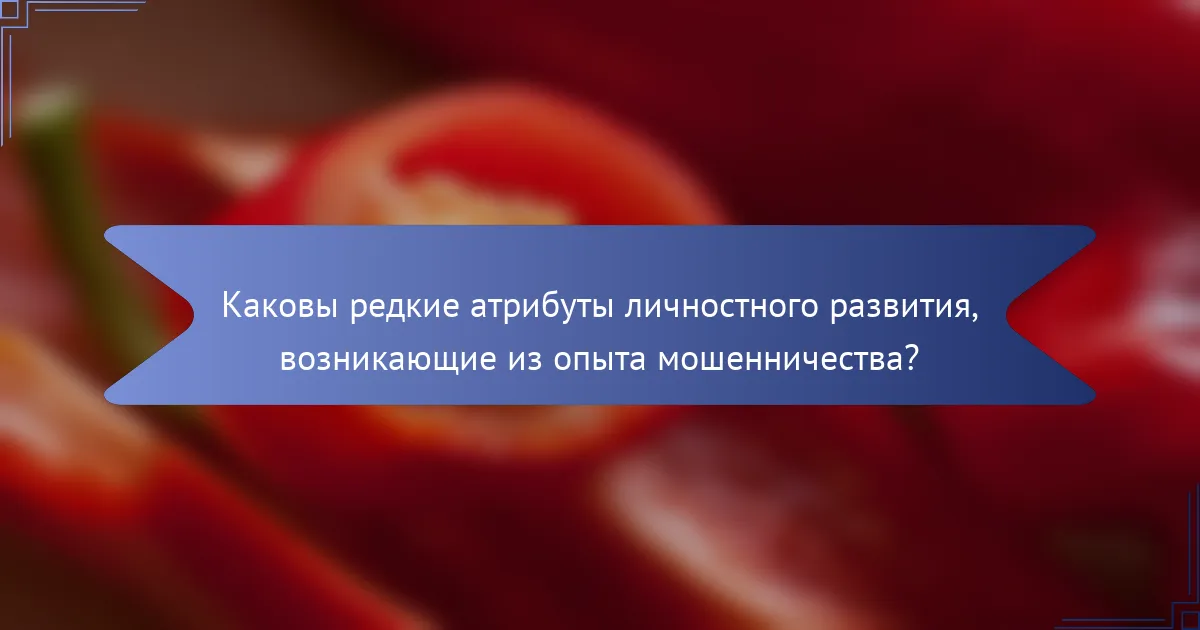 Каковы редкие атрибуты личностного развития, возникающие из опыта мошенничества?