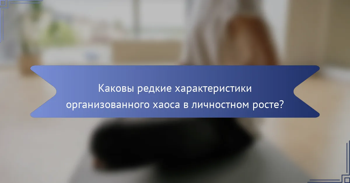 Каковы редкие характеристики организованного хаоса в личностном росте?