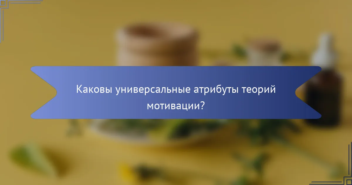 Каковы универсальные атрибуты теорий мотивации?