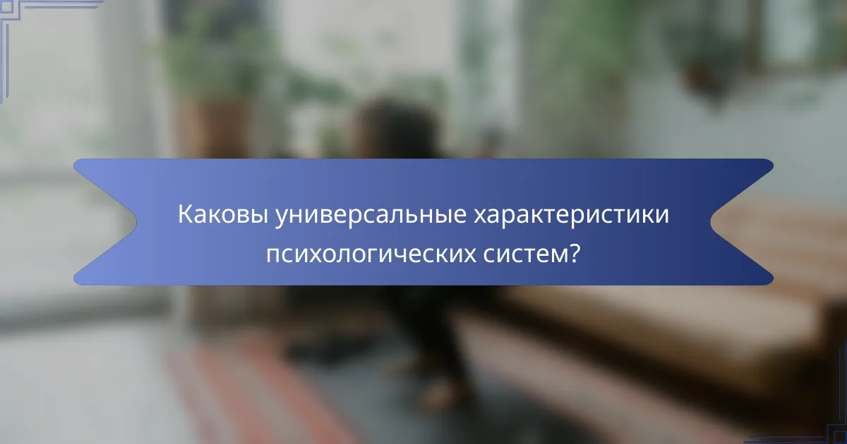 Каковы универсальные характеристики психологических систем?